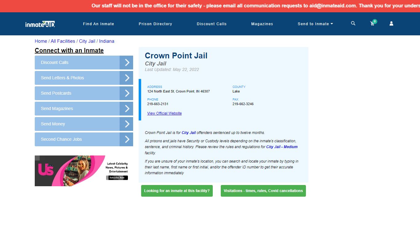 Crown Point Jail | Inmate Locator