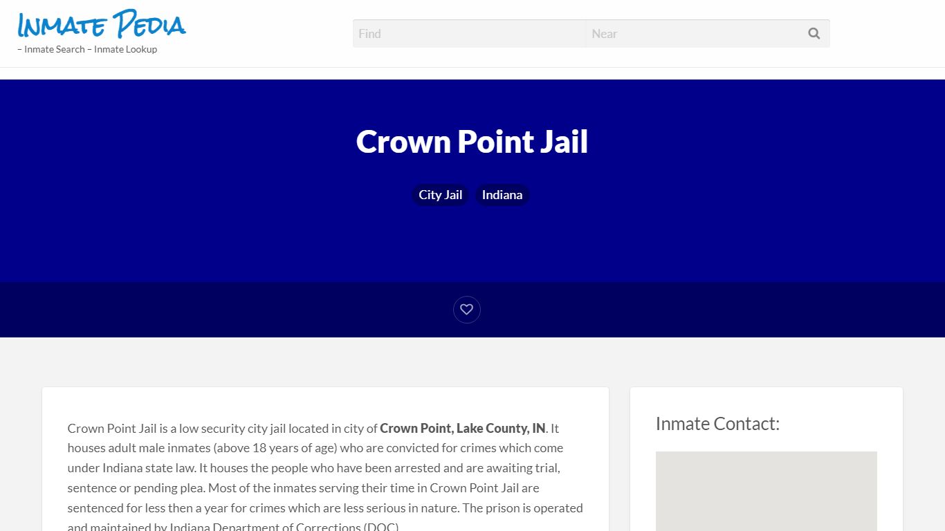 Crown Point Jail – Inmate Pedia – Inmate Search – Inmate ...