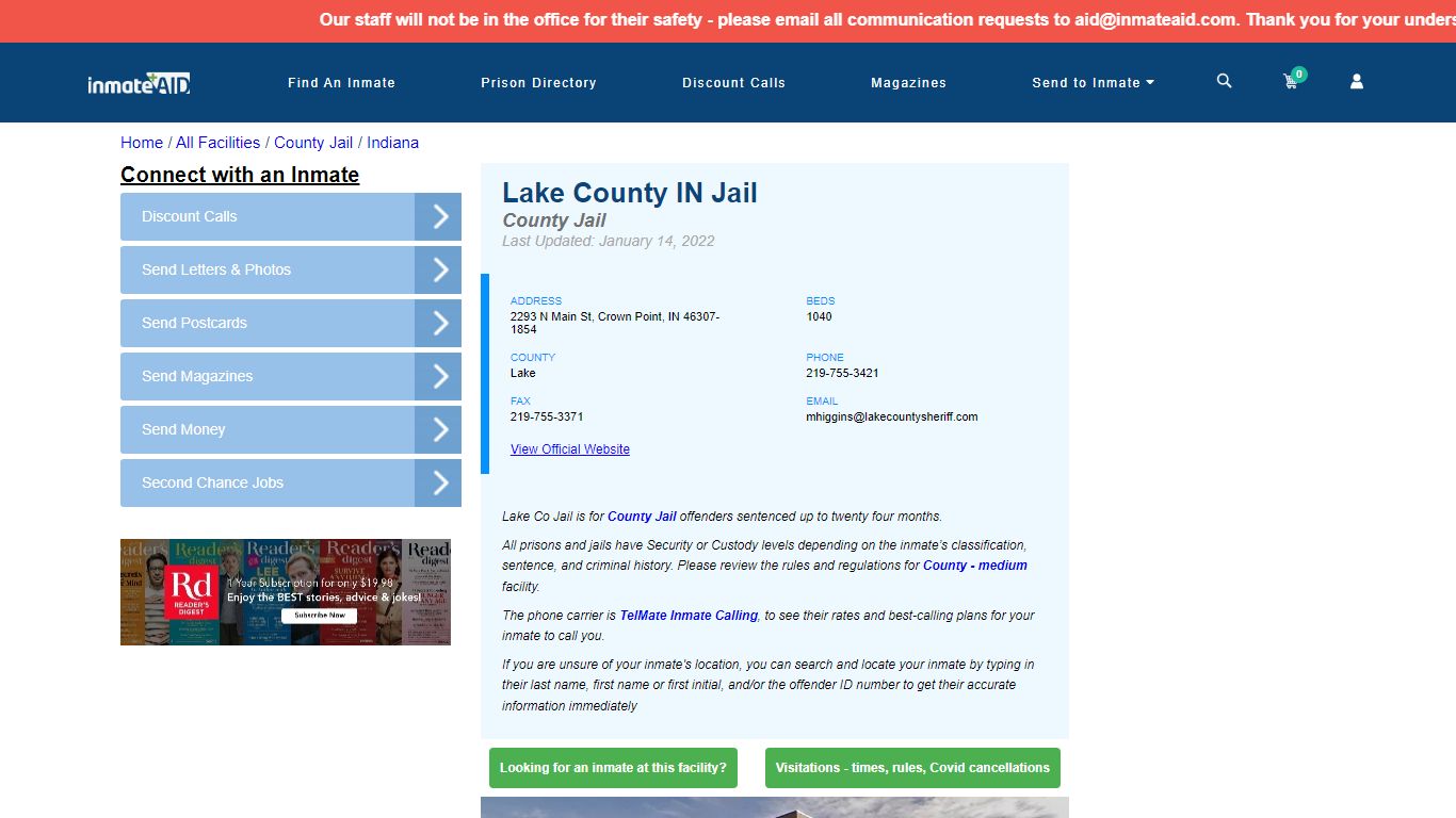 Lake County IN Jail - Inmate Locator - Crown Point, IN