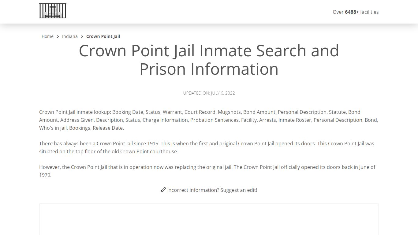 Crown Point Jail Inmate Search, Visitation, Phone no ...